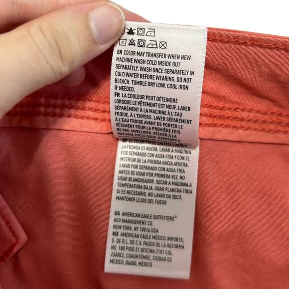 American Eagle Stretch Baggy High-Rise Jogger NWT Women's 16S Rust Red Cargo - Picture 9 of 9